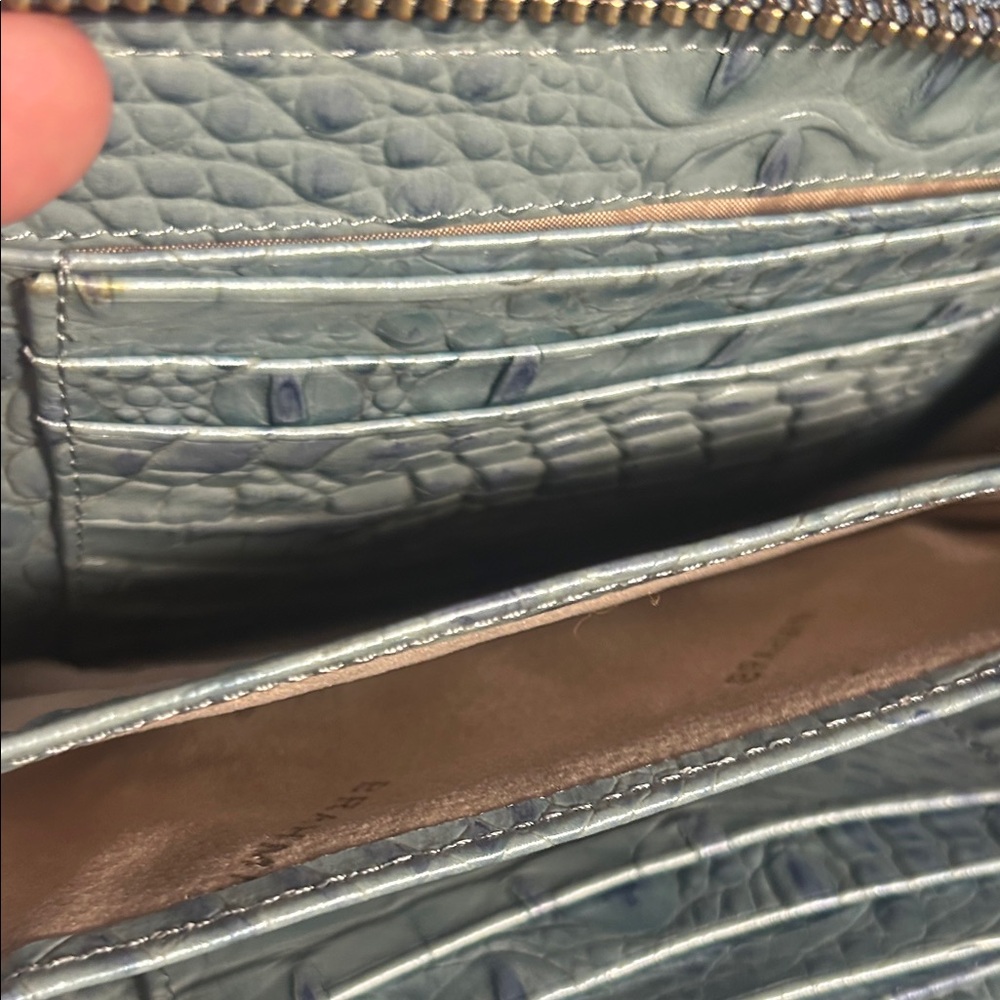 Brahmin Light Blue Croc-Embossed clutch/wallet - Picture 5 of 7